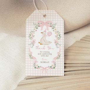 Etiqueta Para Presente Laço Rosa Um Ganso Bobo Aniversário Obrigado