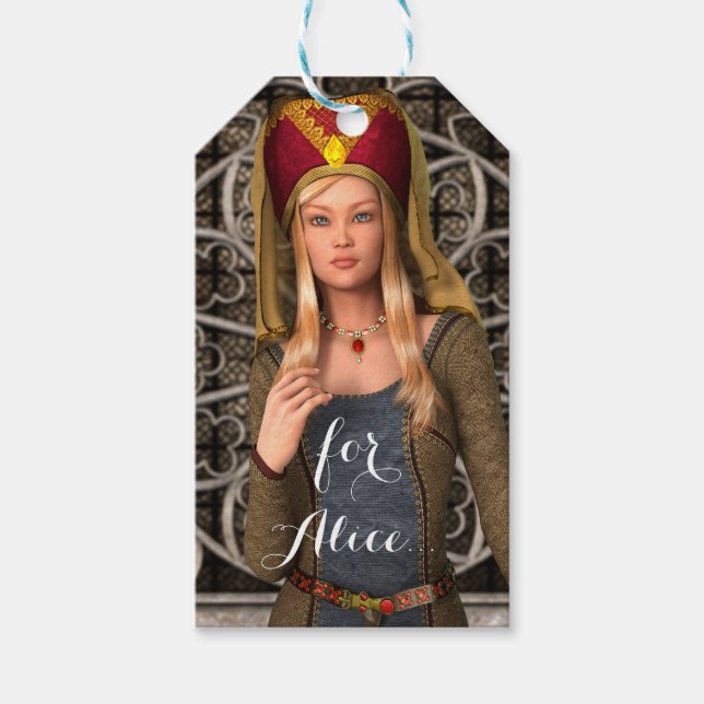 Etiqueta Para Presente Lady Medieval (Frente)