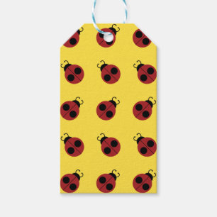 Etiqueta Para Presente Ladybug 60s retro legal vermelho