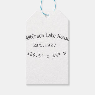 Etiqueta Para Presente Lago House ets. Data ano em que as coordenadas per
