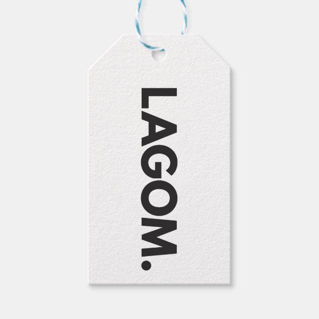 Etiqueta Para Presente LAGOM. Preto e Branco (Frente)