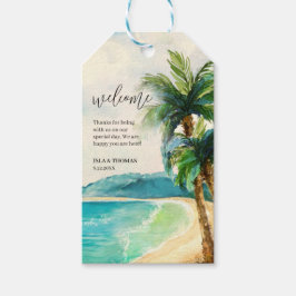 Etiqueta Para Presente Laguna de praia tropical | Palm Tree Wedding