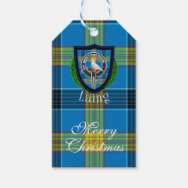 Etiqueta Para Presente Laing Scottish Clan Tartan & Crest