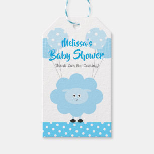 Etiqueta Para Presente Lâmpada Doce Azul Claro, Chá de fraldas Moderno