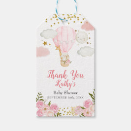 Etiqueta Para Presente Lâmpadas de Ar Quente Rosa Selvagens de Animais Do