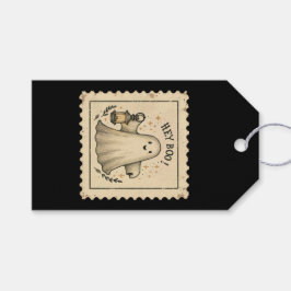 Etiqueta Para Presente Lanterna de Fantasma do Dia das Bruxas – “Ei, Boo”