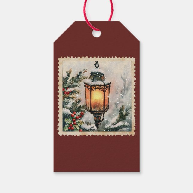 Etiqueta Para Presente lanterna de Natal (Frente)