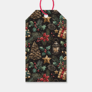 Etiqueta Para Presente Lanternas de Natal Antigas