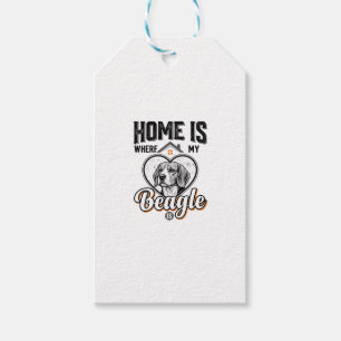 Etiqueta Para Presente Lar é Onde Está Meu Beagle é Design de Cachorro Vi
