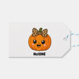Etiqueta Para Presente Laranja Bonito Pequena Abóbora Halloween Personali