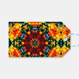 Etiqueta Para Presente Laranja Floral