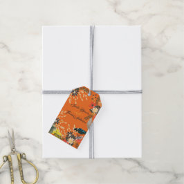 ETIQUETA PARA PRESENTE LARANJA FLORAL COLORIDA BOHO