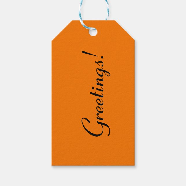 Etiqueta Para Presente Laranja nº1, Etiqueta de Presente Laranja (Frente)