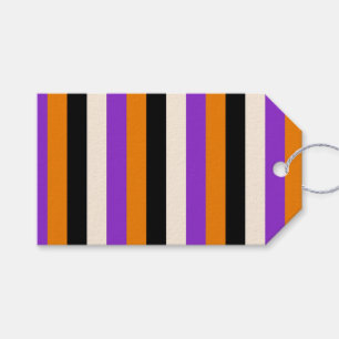 Etiqueta Para Presente Laranja Roxo Preto Listra de Halloween