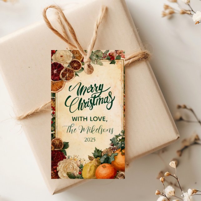 Etiqueta Para Presente Laranja Seco Russo e Natal Fruta (Criador carregado)