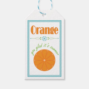 Etiqueta Para Presente Laranja você contente ele é fim do verão do ano