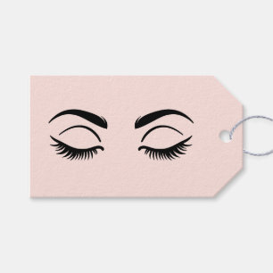 Etiqueta Para Presente Lashes de maquiagem rosa e beleza de flecha