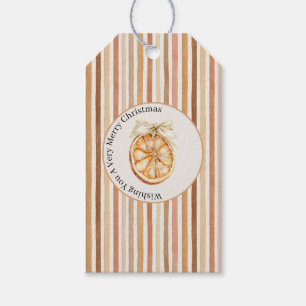 Etiqueta Para Presente Latte Cacau Rubor Listras Laço Laranja Natal