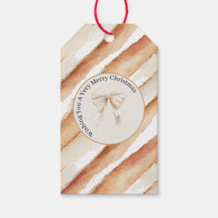 Etiqueta Para Presente Latte Listras de Cacau Arco de Natal