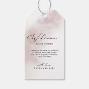Etiqueta Para Presente Lavagem de Aquarela  Boas-vindas ao Blush Wedding