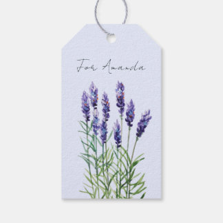 Etiqueta Para Presente Lavanda e abelha pintadas com aquarelas
