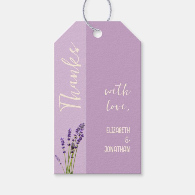 Etiqueta Para Presente Lavanda Love Wedding (Frente)