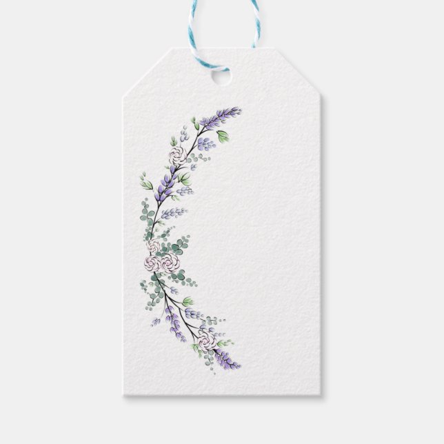 Etiqueta Para Presente Lavanda Marfim Rosa e Eucalipto (Frente)