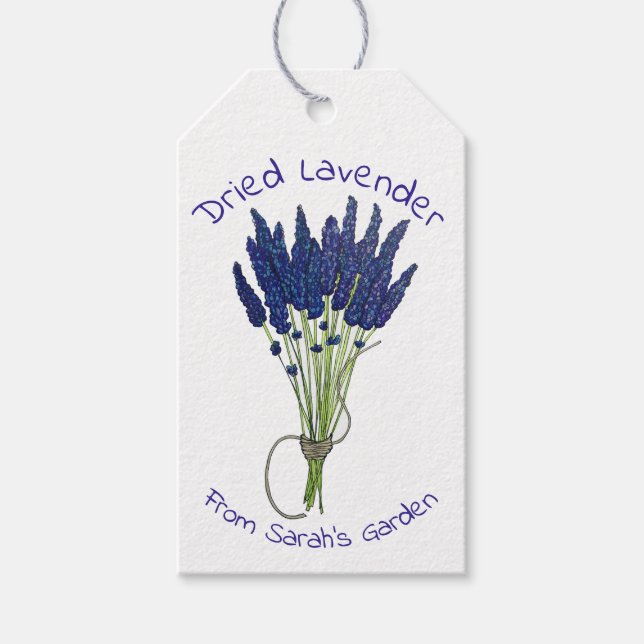 Etiqueta Para Presente Lavandula Dried Lavanda Bunch, do Jardim de (Frente)