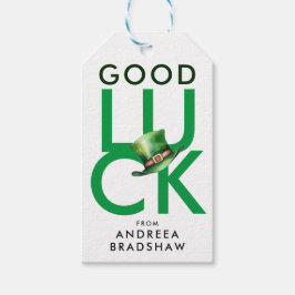 Etiqueta Para Presente Legal Boa Sorte, Rua Verde e Branca.