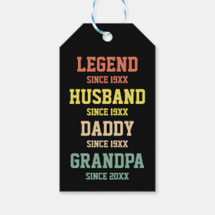Etiqueta Para Presente Legenda Retro Personalizada Avô Pai Marido