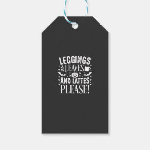 Etiqueta Para Presente Leggings de Halloween Folhas e Lattes Café de Outo