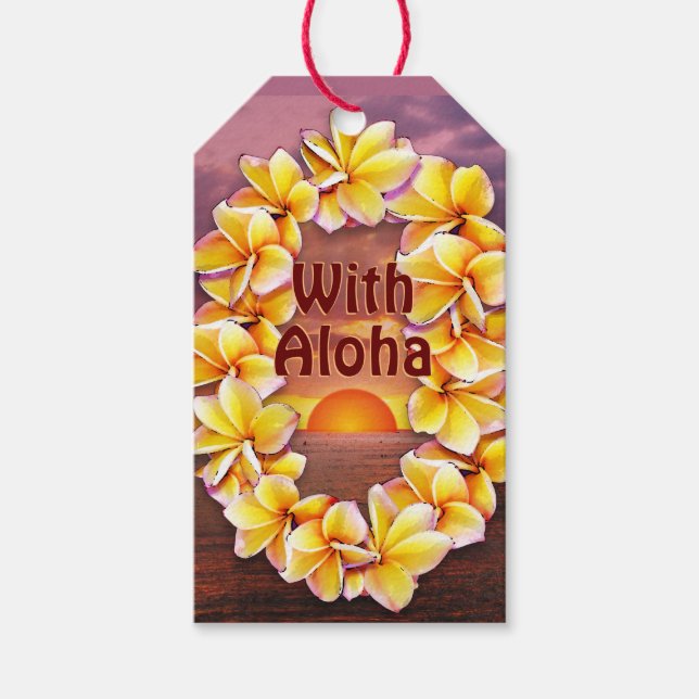 Etiqueta Para Presente Lei com Aloha (personalizável) (Frente)