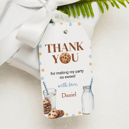 Etiqueta Para Presente Leite E Cookie Boy Obrigado Festa de aniversário