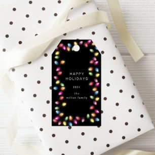 Etiqueta Para Presente Leituras de Natal Coloridas Marcações do Monograma