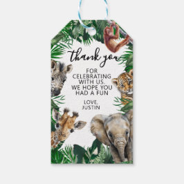 Etiqueta Para Presente Lembrancinha de Festa de Aniversário Safari Jungle