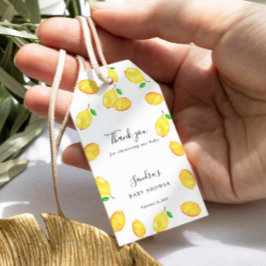 Etiqueta Para Presente Lemon Festa de Bebê Elegante Roteiro de Agradecime
