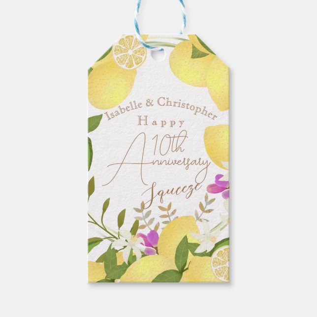 Etiqueta Para Presente Lemon Squeeze White (Frente)