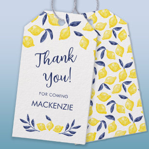 Etiqueta Para Presente Lemon Watercolor Personalizado Obrigado