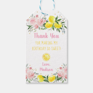 Etiqueta Para Presente Lemonade Sunshine - Dourado Aniversário Floral Ro