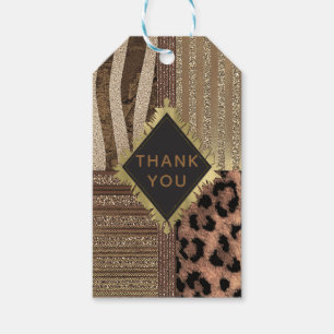 Etiqueta Para Presente Leoa Safari Chic Glamour Moderno da Selva Favorito