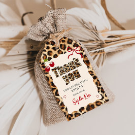Etiqueta Para Presente Leopard Cheetah Cherry Birthday Gift Tags