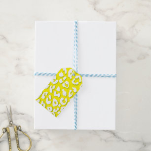 Etiqueta Para Presente Leopardo Branco Amarelo