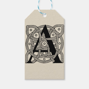 Etiqueta Para Presente Letra A Vintage Celtic Knot Monograma