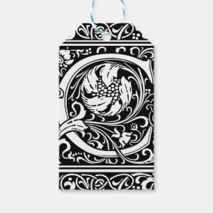 Etiqueta Para Presente Letra C Monograma Medieval Art Nouveau