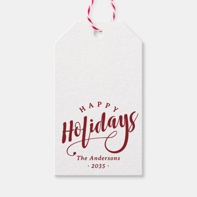Etiqueta Para Presente Letra de Caligrafia Simples Feliz Natal (Frente)