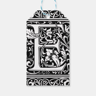 Etiqueta Para Presente Letra E Monograma Medieval Art Nouveau
