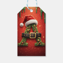 Etiqueta Para Presente Letra Monograma de Natal A Para Presentes de Feria