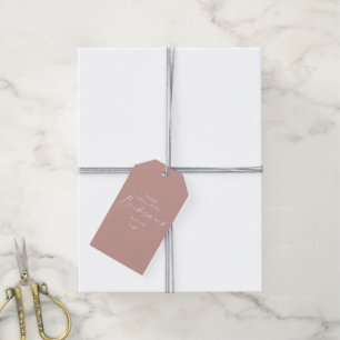 Etiqueta Para Presente Letra rosa-vermelha de proposta do Bridesmaid de S