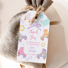 Etiqueta Para Presente Lets Roll Roller Skate Retro Birthday Thank you