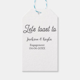 Etiqueta Para Presente Let's toast to engagement party name date elegant 
